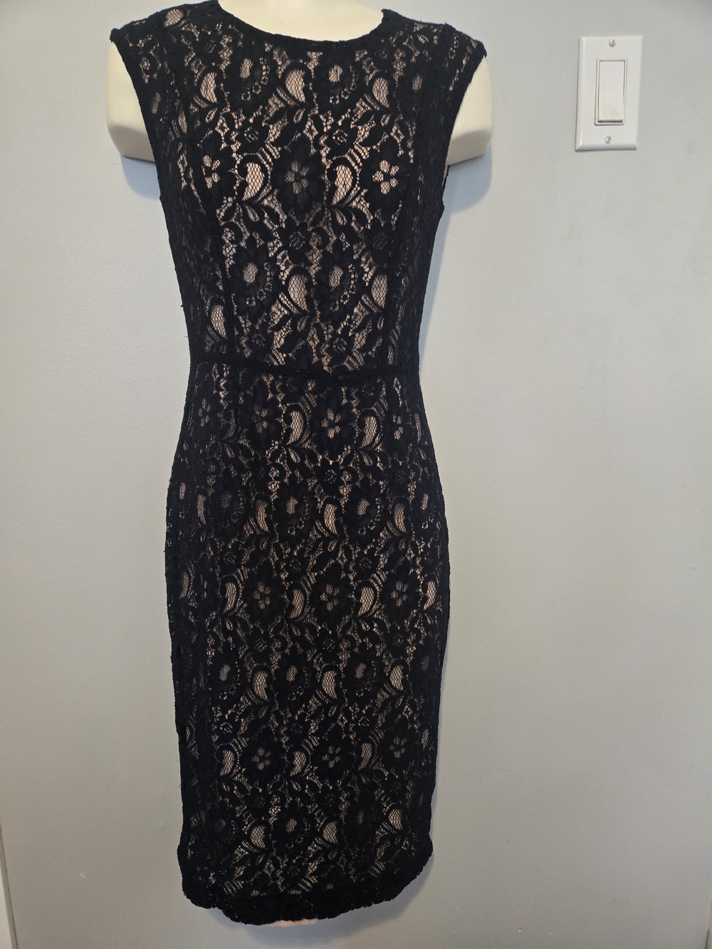 French Connection Dark Navy Lace Midi Dress